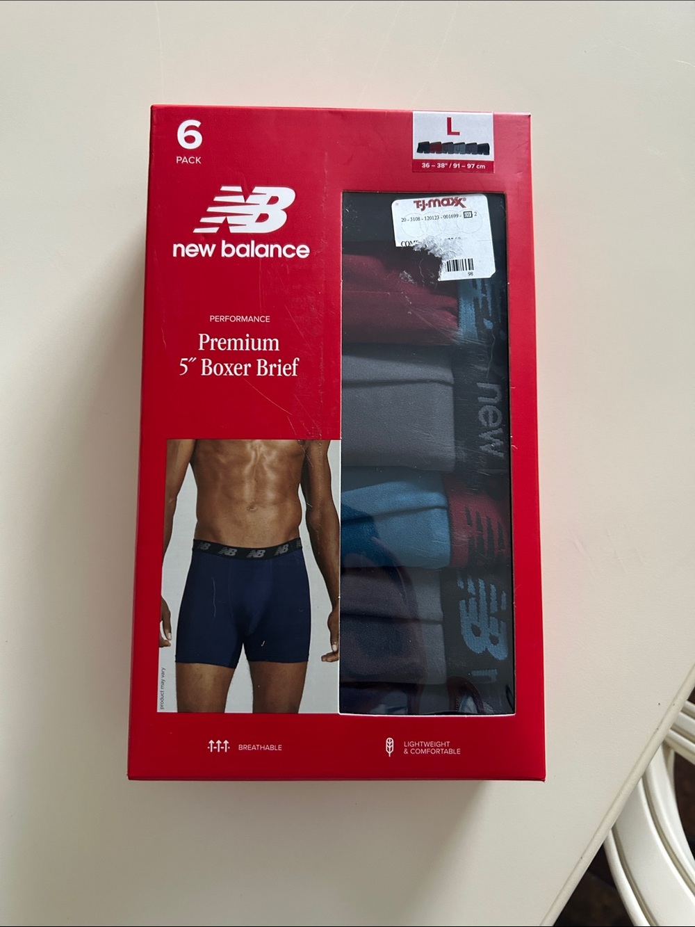 New with Tag New Balance Men's Boxer Brief 6-Pack - Navy & Gray Mix
